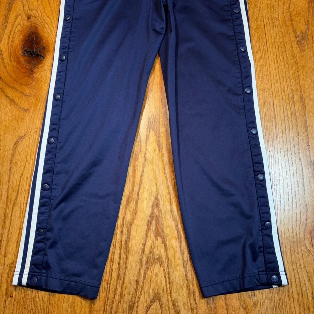 Adidas Tear Away Pants Men's Medium Snap Sweatpants Blue 3 Stripe Baggy Y2K
